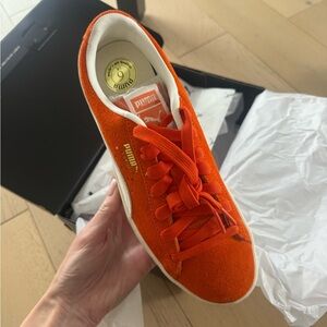 Puma Vibrant Orange Suede Shoes